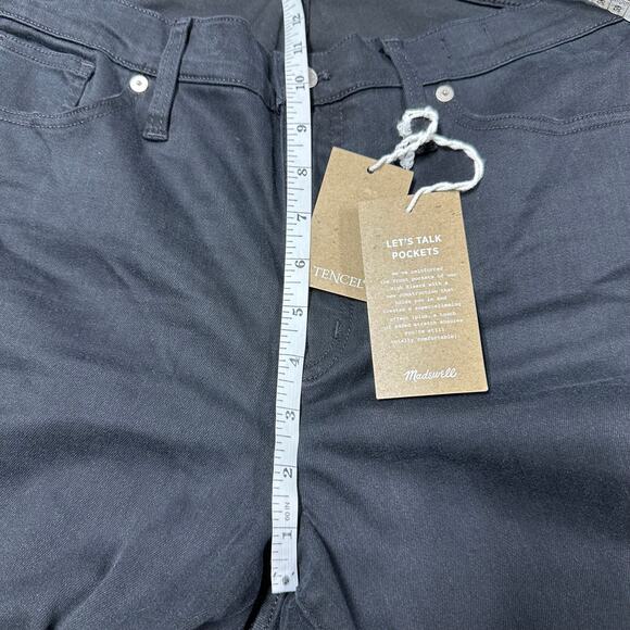 Madewell NWT 9" Mid Rise Skinny Jeans in Lunar Wash Black Size 32 Magic Pockets - Picture 11 of 12